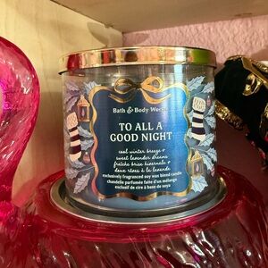 New 3 wick Bath & Body Works  'To All A Good Night' Candle